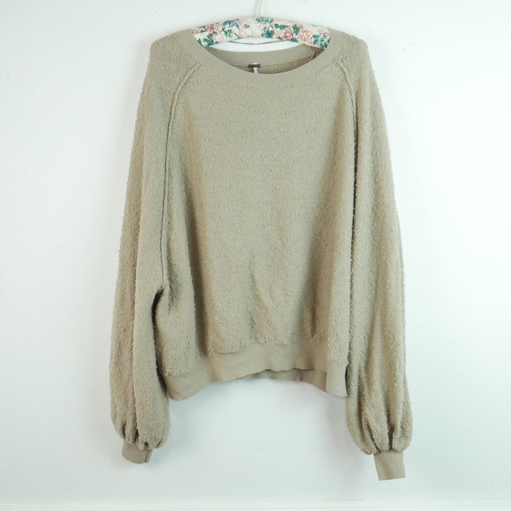 Free People Found My Friend Pullover Small Oversized Slouchy Cozy Balloon Sleeve